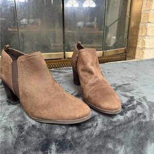 Franco Sarto Tan Suede Ankle Booties
